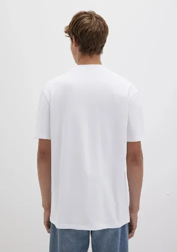 Resim Mavi Baskılı Erkek T-Shirt M0612216-620
