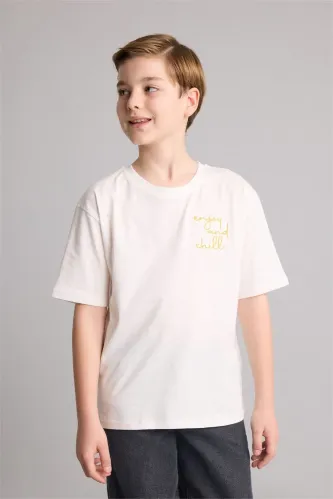 Resim Defacto Erkek Çocuk T-shirt H7563A8/WT34