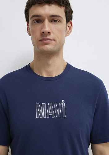 Resim Mavi Erkek T-shirt M0613186-70758