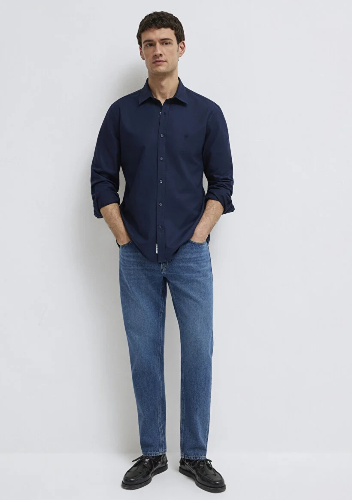 Resim Mavi Erkek Uzun Kol Gömlek M0212063-80872