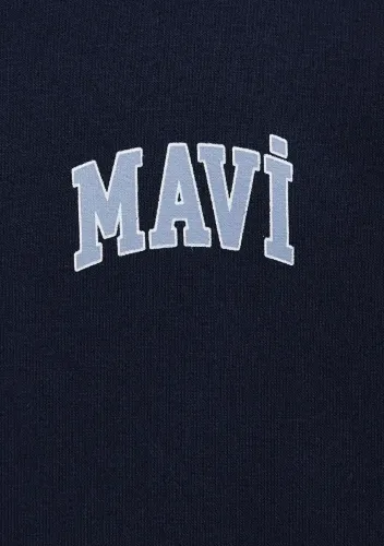 Resim Mavi Yarım Fermuarlı Erkek Sweat M0S10208-70497