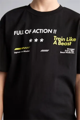 Resim Defacto Erkek Çocuk T-shirt H2695A8/BK81