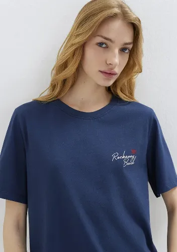 Resim Mavi Kadın T-shirt M1613893-70487