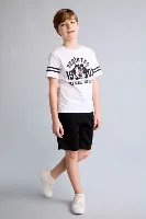 Resim Defacto Erkek Çocuk Kot&Kanvas Şort H8377A8/BK81