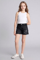 Resim Defacto Kız Çocuk Kot&Kanvas Şort D7106A8/NM36