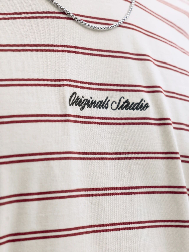 Resim Jack & Jones Jornorrebro Strıpe Tee Ss Cn Erkek T-Shirt 12291021