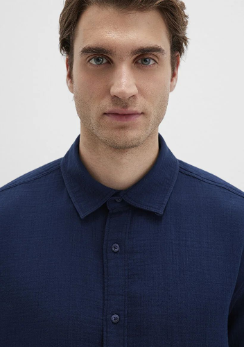 Resim Mavi Erkek Uzun Kol Gömlek M0211518-80872