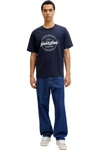 Resim Jack & Jones Jjedover Denım Tee Ss O-Neck Sn Erkek T-Shirt 12290417