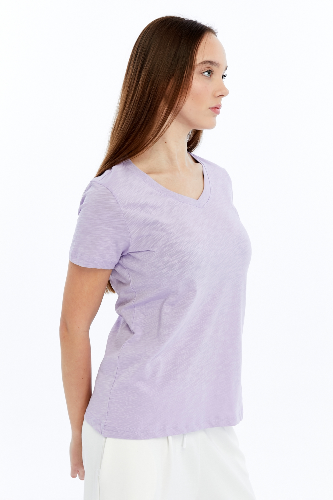 Resim Viole&More 1002 Flamlı  V Yaka Kadın T-shirt