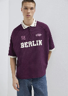 Resim Mavi Polo Yaka Erkek T-shirt M0613230-70670