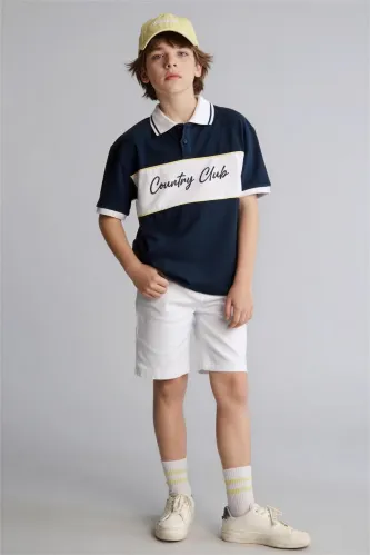 Resim Defacto Erkek Çocuk T-shirt H2968A8/NV135