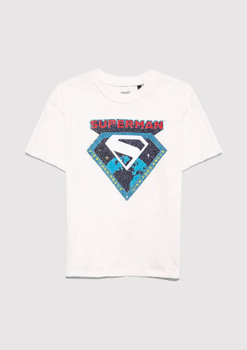 Resim Mavi Superman Baskılı Erkek Çocuk T-Shirt M6610381-70057