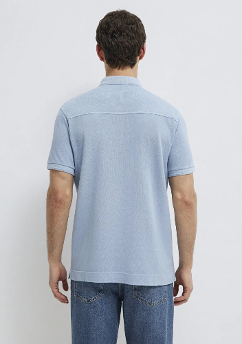 Resim Mavi Polo Yaka Erkek T-shirt M0613151-70829