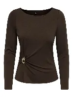 Resim Only Onlelena L/S Boatneck Metal Top Jrs Noos Kadın T-shirt 15380314
