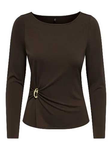 Resim Only Onlelena L/S Boatneck Metal Top Jrs Noos Kadın T-shirt 15380314