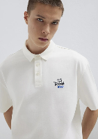 Resim Mavi Polo Yaka Erkek T-shirt M0613180-70057
