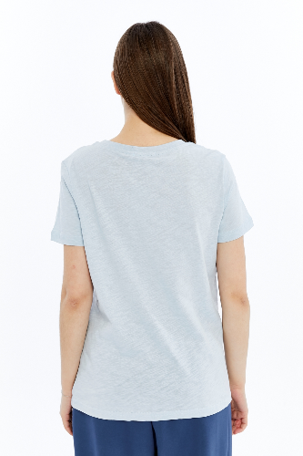 Resim Viole&More 1002 Flamlı  V Yaka Kadın T-shirt