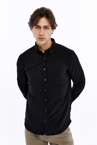 Resim Paul&More Yaka Düğmeli Ön Fitil Gömlek 70085