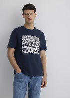 Resim Mavi Erkek T-shirt M0612990-70490