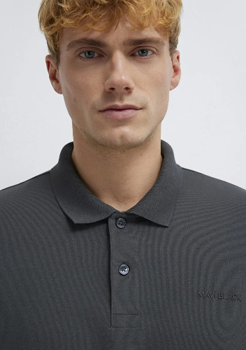 Resim Mavi Polo Yaka Erkek T-shirt M0613154-70088