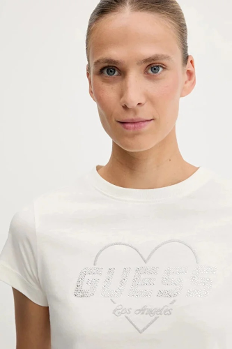 Resim Guess Athleisure  Kadın  T-shirt V5GI10K9RM1-G1O6 Narcıso Cn T-Shırt