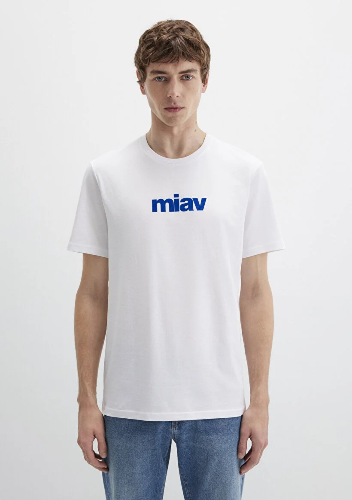Resim Mavi Miav Baskılı Erkek T-Shirt M067153-620