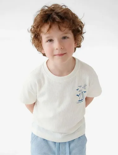 Resim Koton Erkek Bebek T-shirt 6SMB10161TK
