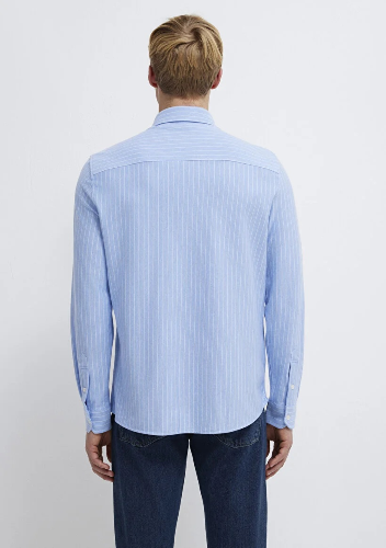 Resim Mavi Erkek Uzun Kol Gömlek M0211858-91409