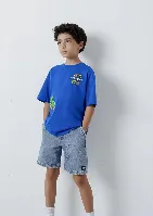 Resim Mavi Erkek Çocuk T-shirt M6610495-70896