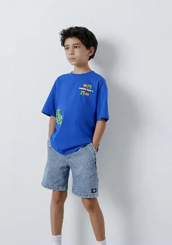 Resim Mavi Erkek Çocuk T-shirt M6610495-70896