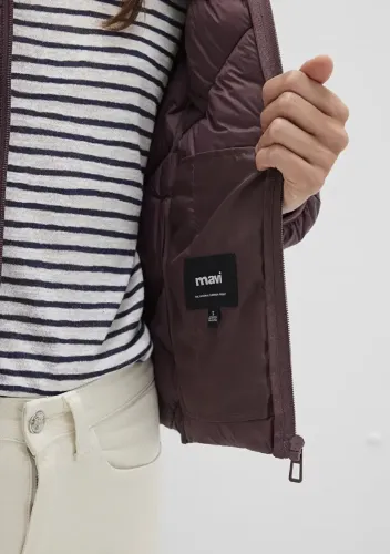 Resim Mavi Dik Yaka Kadın Mont M110698-70260