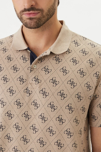 Resim Guess  Erkek  T-shirt M6GP04K3073-FMAZ Ss All Over 4G Jacqaurd Polo