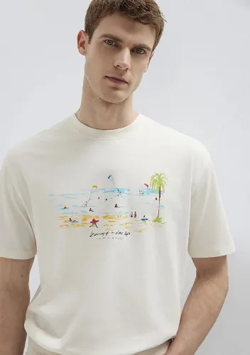 Resim Mavi Erkek T-shirt M0613320-80194