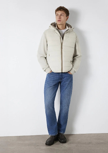 Resim Mavi Kapüşonlu Erkek Yelek M0110554-70144