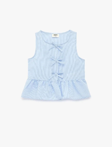 Resim Koton Kız Çocuk Kısa Kol Gömlek 6SKG60003EW