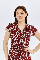 Resim Viole&More Kadın Elbise 8375-Kadın Çıtır Desenli Düğmeli