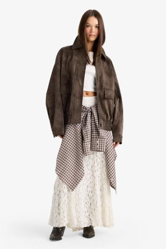 Resim Defacto Kadın Deri Mont F9502AX/BN530