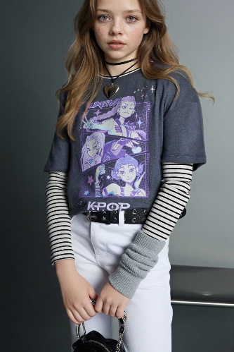 Resim Defacto Kız Çocuk T-shirt H3842A8/AR58