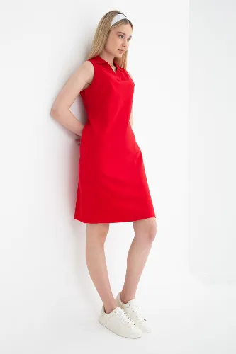 Resim Fashion Friends Kadın Polo V Yaka Kolsuz Elbise 26Y0600K1