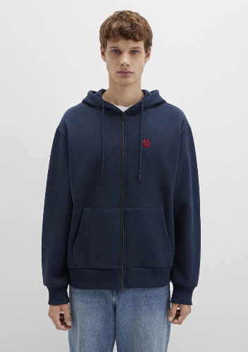 Resim Mavi Fermuarlı Erkek Sweatshirt M066979-70490