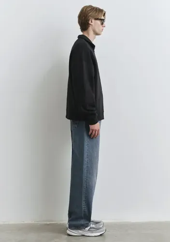 Resim Mavi Yarım Fermuarlı Erkek Sweat M0S10208-900