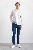 Resim Süvari Cotton Slım Uzun Kol Gömlek Erkek Gömlek SGM1008400002