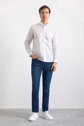 Resim Süvari Cotton Slım Uzun Kol Gömlek Erkek Gömlek SGM1008400002