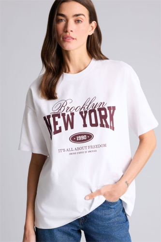 Resim Defacto Kadın T-shirt H1404AX/WT34