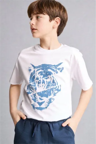 Resim Defacto Erkek Çocuk T-shirt H6359A8/WT34