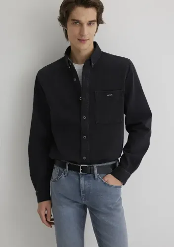 Resim Mavi Erkek Denim Gömlek M0211065-89297