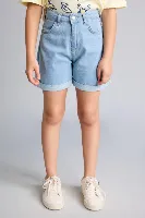 Resim Defacto Kız Çocuk Kot&Kanvas Şort H9037A8/NM63