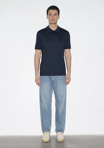 Resim Mavi Polo Yaka Erkek T-shirt M0613163-83699