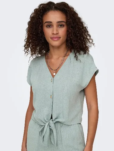 Resim Only Onlsıesta Ss Knot Lın Bl Shırt Pnt Noos Kadın Gömlek 15322270