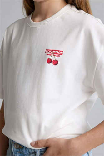 Resim Defacto Kız Çocuk T-shirt H5035A8/WT34